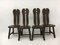 Belgian Brutalist Dining Chairs from De Puydt, 1970s, Set of 4 1