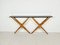 Solid Walnut and Opal Glass Console Table, 1970s, Image 2