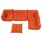 Togo Orange Modular Sofa by Michel Ducaroy for Ligne Roset, Set of 5, Image 1