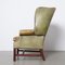 Green Leather Wingback Armchair, Image 3