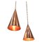 Danish Hammered Copper Cone Pendant Lamps by E. S. Horn Aalestrup, 1950s, Set of 2 1