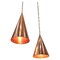 Danish Hammered Copper Cone Pendant Lamps by E. S. Horn Aalestrup, 1950s, Set of 2, Image 1