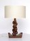 Vintage Sculptural Wooden Table Lamp, 1970s 1