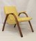 Vintage Bow Wood Armchair in Kenzo Fabric from Steiner, 1950s 16