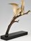 Escultura de dos pájaros sobre una rama Art Déco de bronce de Andre Vincent Becquerel, Imagen 3