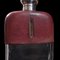 Antique English Leather, Glass and Silver Plated Hip Flask Celebration Gift, 1920 9