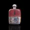 Antique English Leather, Glass and Silver Plated Hip Flask Celebration Gift, 1920 3