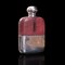 Antique English Leather, Glass and Silver Plated Hip Flask Celebration Gift, 1920, Image 1