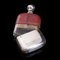 Antique English Leather, Glass and Silver Plated Hip Flask Celebration Gift, 1920 11
