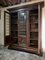 Walnut and Lead Glass Bookcase, Italy, 1950s 6