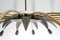 Brass 16-Armed Sputnik Chandelier, 1950s 9