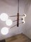 Lámpara de araña de latón con esferas de ópalo, años 60, Imagen 6