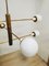 Lámpara de araña de latón con esferas de ópalo, años 60, Imagen 2