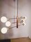 Lámpara de araña de latón con esferas de ópalo, años 60, Imagen 12