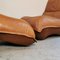 Brown Leather Lounge Chair and Footstool, 1960, Image 5
