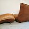 Brown Leather Lounge Chair and Footstool, 1960 3
