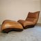 Brown Leather Lounge Chair and Footstool, 1960 6