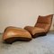Brown Leather Lounge Chair and Footstool, 1960 7
