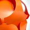 Dänische orangefarbene Mid-Century Big Lily Hängelampe aus Kunststoff, 1960er 6