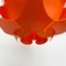 Dänische orangefarbene Mid-Century Big Lily Hängelampe aus Kunststoff, 1960er 3