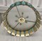 Mid-Century Round Aqua Green & Gold Murano Glass and Brass Chandelier, 1970s, Image 6