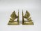 Brutalist Style Bronze Bookends with Floral Elements, 1970s, Set of 2 1