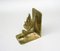 Brutalist Style Bronze Bookends with Floral Elements, 1970s, Set of 2 13