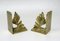 Brutalist Style Bronze Bookends with Floral Elements, 1970s, Set of 2 5
