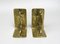 Brutalist Style Bronze Bookends with Floral Elements, 1970s, Set of 2 4