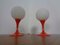 Lampes de Chevet Tulipe en Verre et en Plastique, 1970s, Set de 2 1