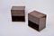 Mid-Century Modern Brown Bedside Tables in Lacquered Goatskin by Aldo Tura, Set of 2 3