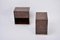 Mid-Century Modern Brown Bedside Tables in Lacquered Goatskin by Aldo Tura, Set of 2 4