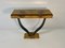 French Art Deco Olive Ash Browl and Black Lacquered Console 1