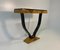 French Art Deco Olive Ash Browl and Black Lacquered Console 4