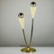 Lampe de Bureau Sputnik 2-Eclairages Vintage en Laiton & Jaune, 1950s 1