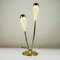 Lampe de Bureau Sputnik 2-Eclairages Vintage en Laiton & Jaune, 1950s 3