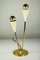 Vintage Messing & Gelbe 2-Leuchten Sputnik Tischlampe, 1950er 4
