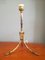 Lámpara de mesa de imitación de bambú de metal dorado, años 50, Imagen 11