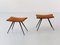 Italian Stools in Cognac Suede Leather, Set of 2, Image 1
