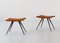 Italian Stools in Cognac Suede Leather, Set of 2, Image 4