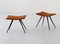 Italian Stools in Cognac Suede Leather, Set of 2 5