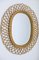 Specchio ovale vintage in bambù, Italia, anni '60, Immagine 1
