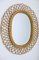 Vintage Italian Oval Bamboo Mirror, 1960s, Image 1