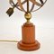 Lampe de Bureau Sphère Armillaire Vintage en Laiton et Teck 9