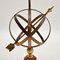 Vintage Brass & Teak Armillary Sphere Table Lamp 5