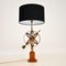 Lampe de Bureau Sphère Armillaire Vintage en Laiton et Teck 10