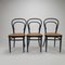 Mid-Century Bugholz & Schilfrohr Esszimmerstühle von Michael Thonet für Thonet, 1960er, 5er Set 3