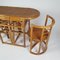 Tavolino e due sedie Mid-Century in bambù e vimini, anni '60, set di 3, Immagine 4