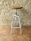 Vintage Industrial Metal and Wood Stool with Adjustable Swivel Seat, 1980s 1