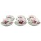 Meissen Coffee Cups with Saucers with Pink Roses, Set of 12 1